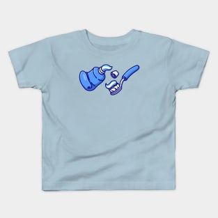 Floating Toothpaste And Toothbrush Cartoon Kids T-Shirt